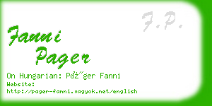 fanni pager business card
